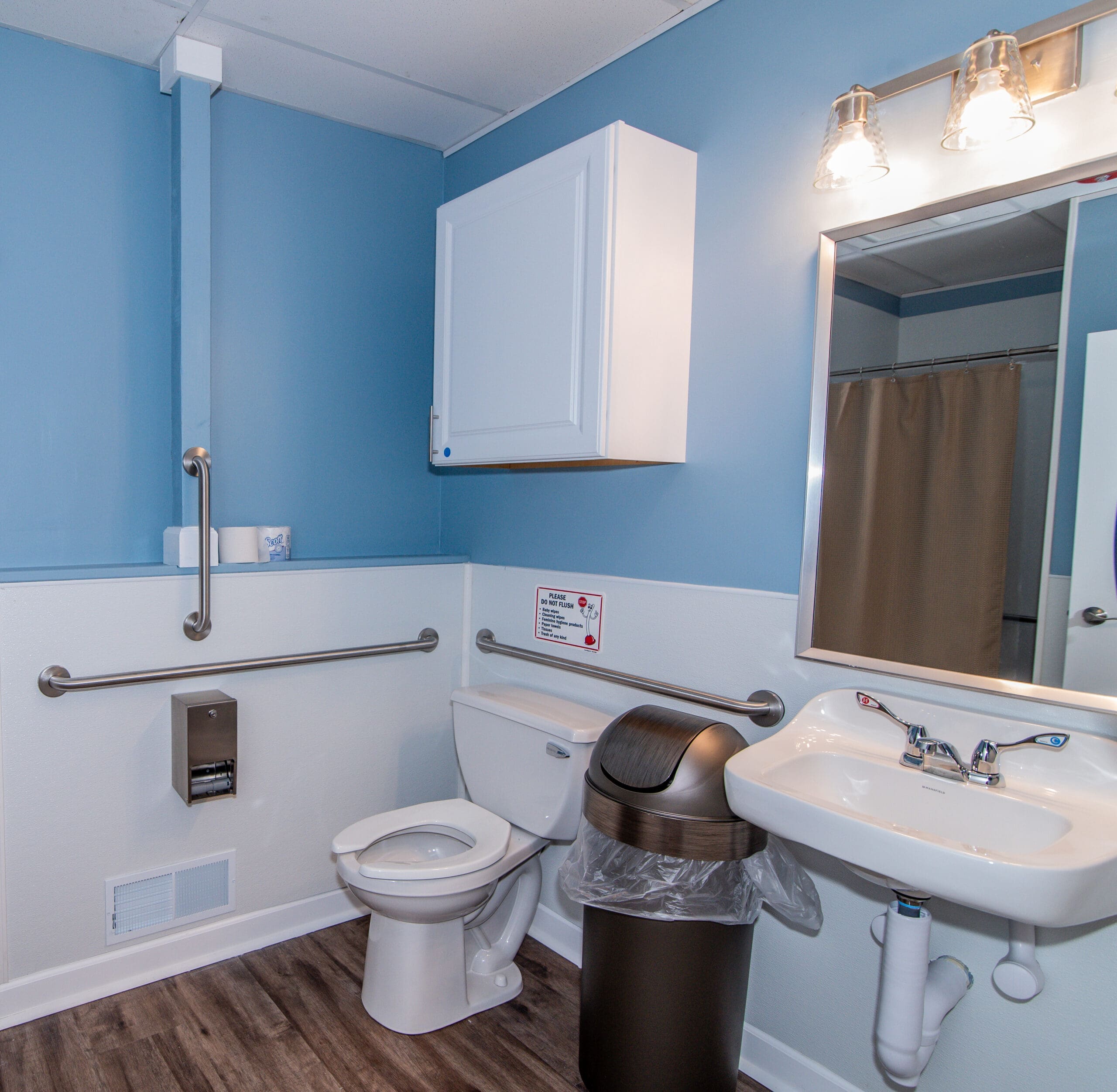 Bathroom copy Bathroom of the facility with grab bars