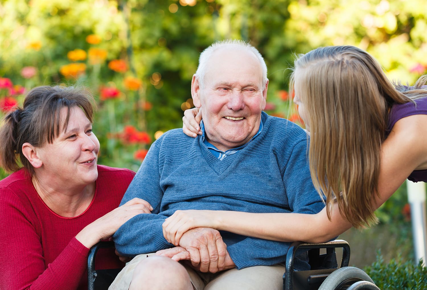 Adult child spending time with elderly parent